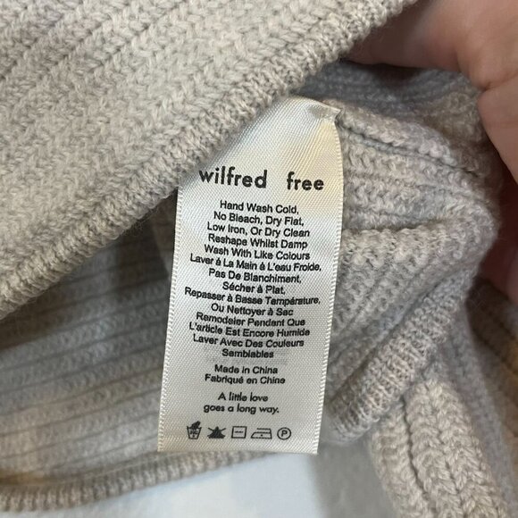 Aritzia Wilfred Free Lolan Sweater Knit Merino Wool Crop Oversized Gray Size XS - Picture 7 of 9